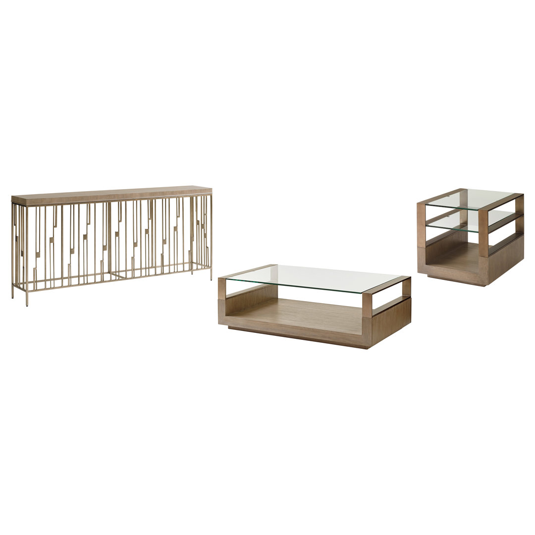 Shadow Play 3 - Piece Glass Top Living Room Table Set Lexington