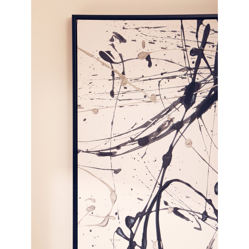 Hagert Astratto Black/White Wall Art by Premier Housewares - Floater Frame Print