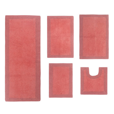 Bruss Luxury 100% Cotton Bath Rug (Set of 5) Reversible