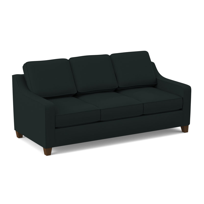Clark 82" Square Arm Sofa with Reversible Cushions, Ridgecrest Midnight, Montana Walnut