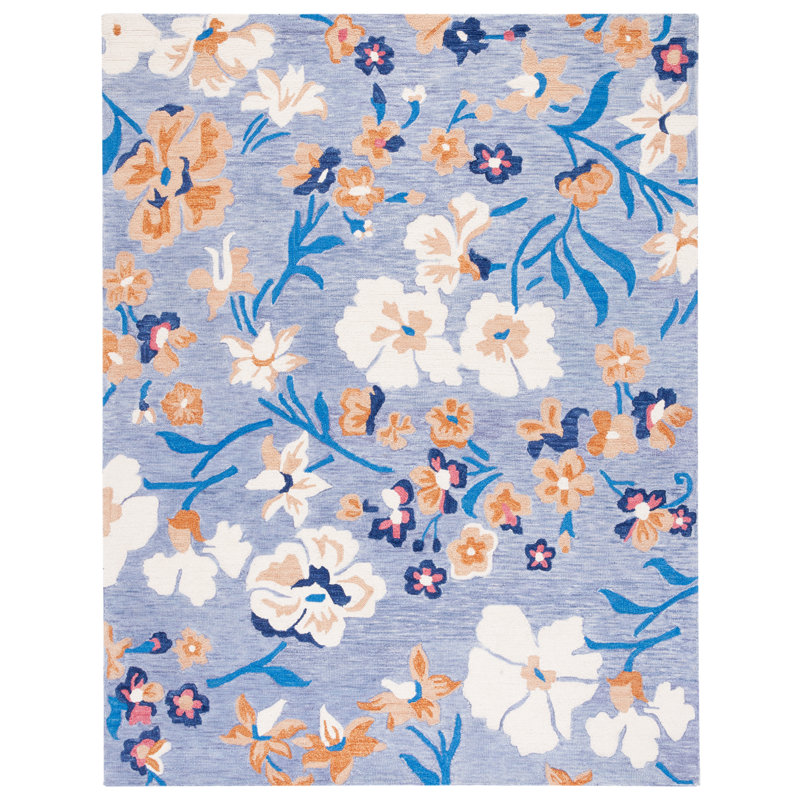Jardin Hand Tufted Wool Floral Rug, Rectangle 8' x 10'