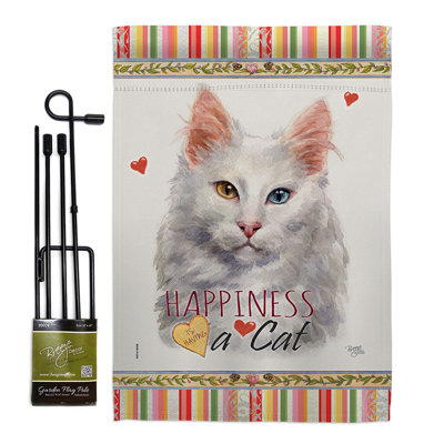 Ensemble de drapeaux de jardin gris gris à motif de chat 13 po x 18,5 po