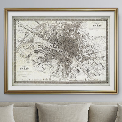 " Vintage Paris Map Outline "