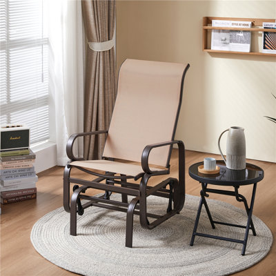 Outdoor Glider Chair Rocking Chair with Breathable Sling Fabric