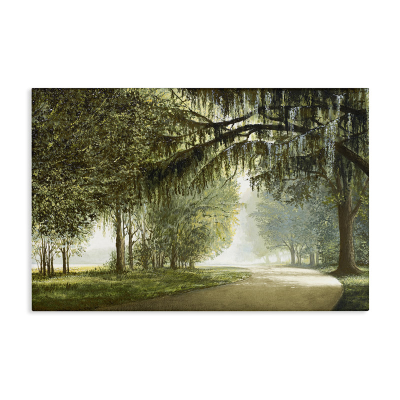 Tree Canopy over Path Canvas Wall Art, design by BRUCE NAWROCKE, 16" H x 24" W