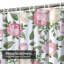 Rideau de douche imperméable à motif floral rose et blanc avec 12 crochets-1274074118