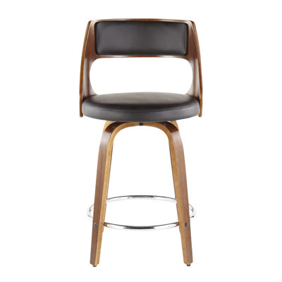 Betuel Swivel Upholstered Counter Stool with Solid Wood Frame