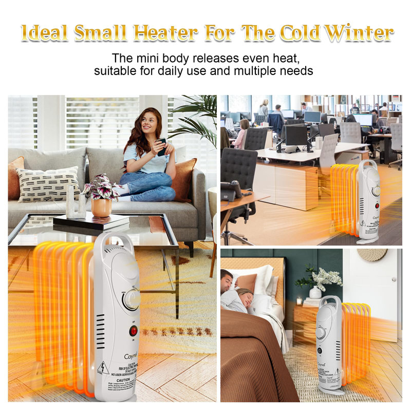 CAYNEL Electric Radiator Space Heater with Adjustable Thermostat 700 W ...