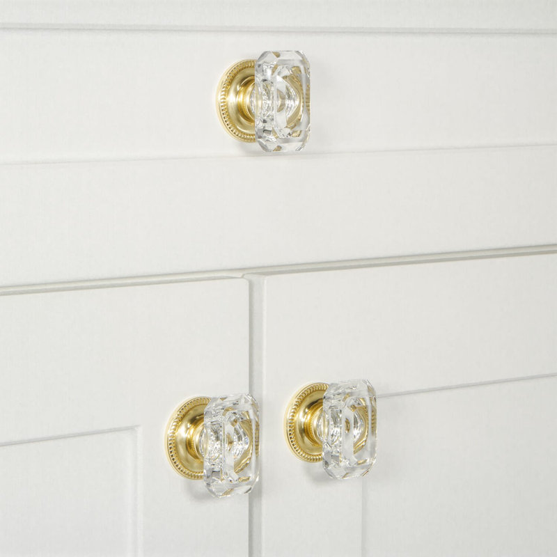 Baguette Rectangular Knob, Polished Brass