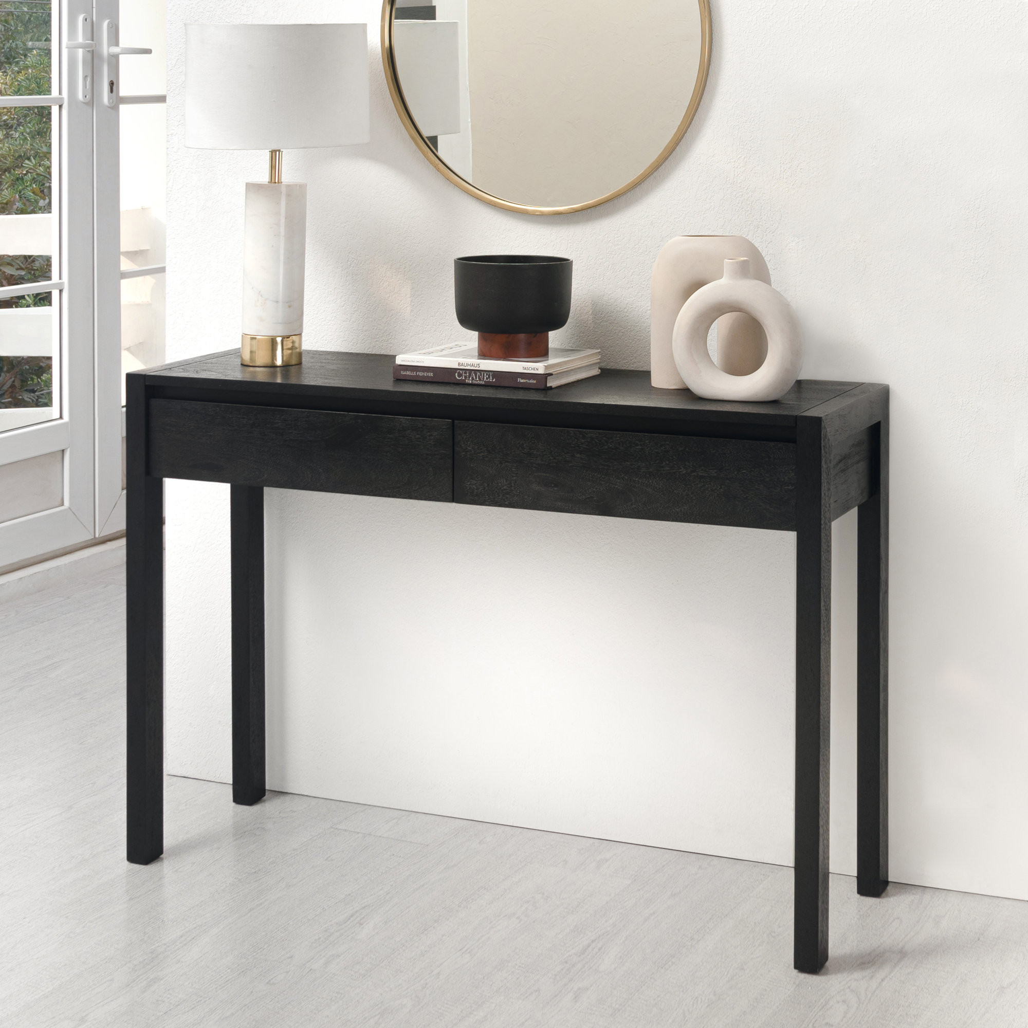 Stills 47'' Solid Wood Console Table, Black