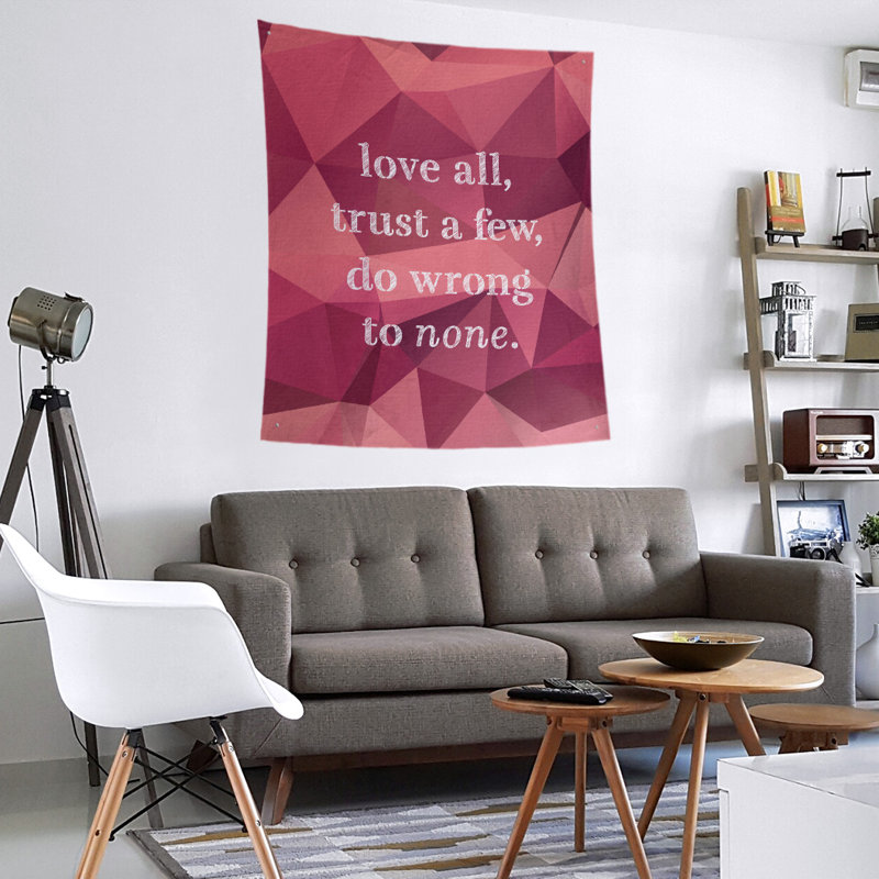 Polyester Tapestry, 60" H x 51" W, Pink Tourmaline
