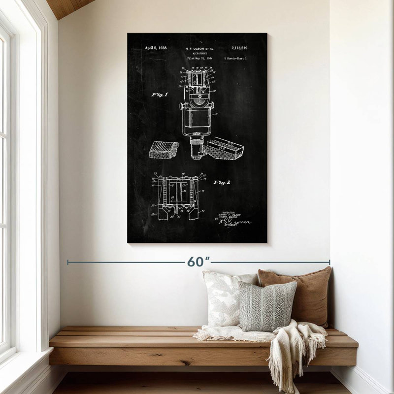 Microphone BW - impression sur toile tendue, H 48 po x l 32 po x P 1,25 po
