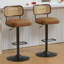 Tabourets de bar pivotants à hauteur réglable à 360 ° avec dossier en rotin-633971540