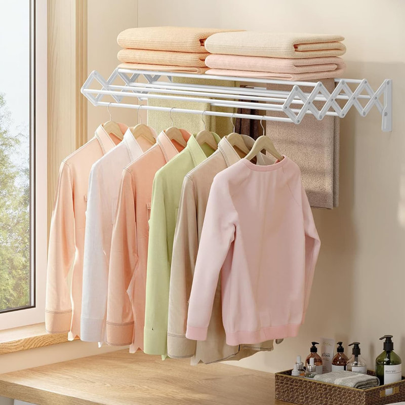 Rebrilliant Drying Rack, Wall-Mounted Drying Rack, 9 Staggered ...
