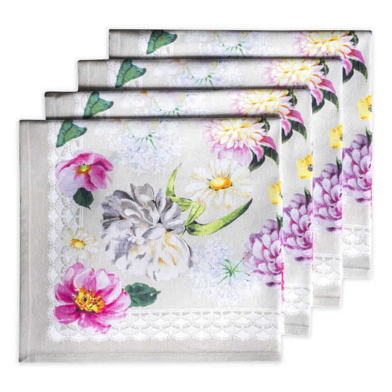 Serviette de table en coton 20 po pivoine