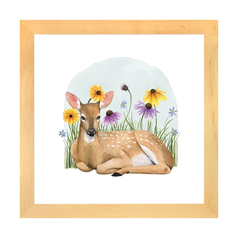 «Wild Woodland II» par Grace Popp - reproduction d'art, H 16 po x l 16 po x p 1 po, Papier avec cadre beige, Blanc