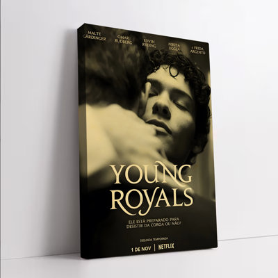 Affiche encadrée (1 pièce), reproduction sur toile de la série télévisée Young Royals, avec les acteurs principaux Malte Gardinger, Omar Rudberg, Edvin Ryding, Nikita Uggla et Frida Argento. Décor idéal pour le salon, la chambre ou pour les fans de la série Netflix. Cadeau parfait pour les fans.