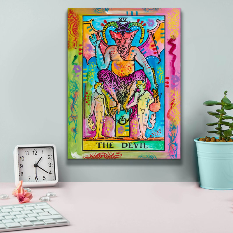 «Tarot - The Devil» par Dean Russo, art mural sur toile, H 16 po x l 12 po x P 0,75 po