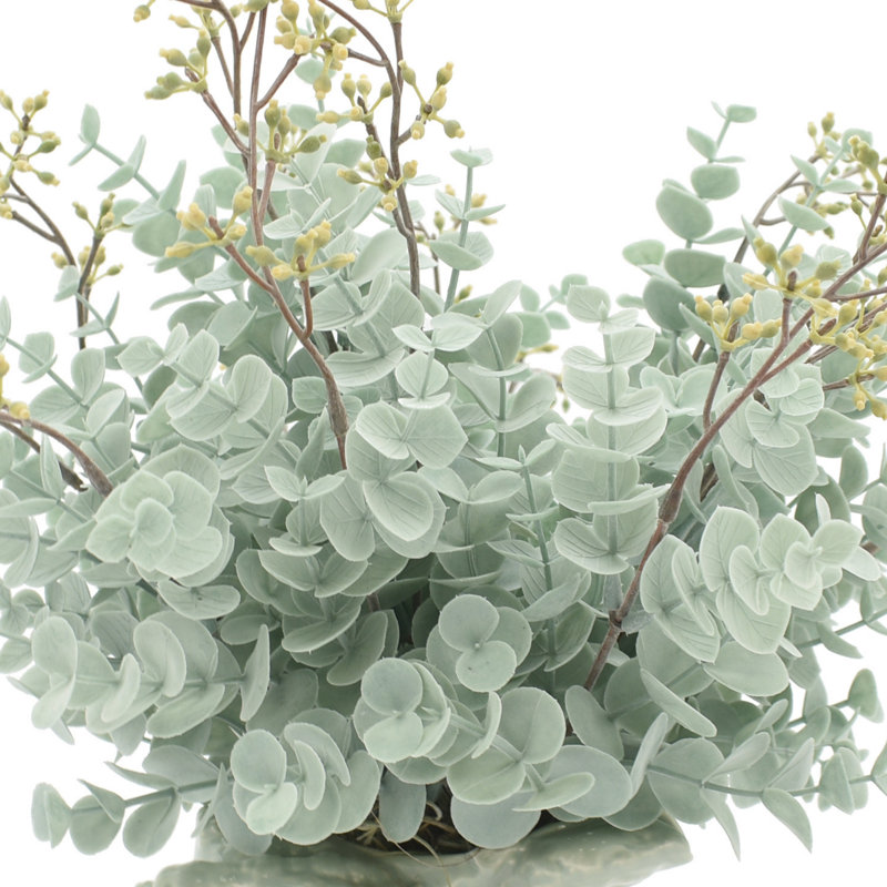 Eucalyptus Arrangement In A Shell Vase.