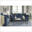 Ensemble de salon, canapé et causeuse en microfibre bleu marine Aruca, confortable et durable