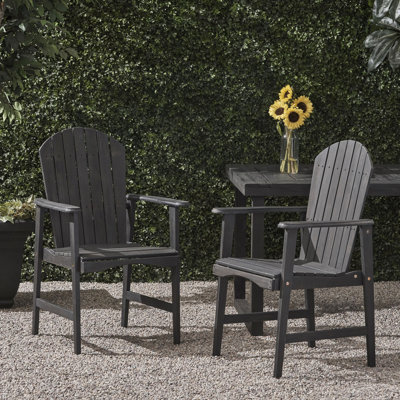 Outdoor Weather Resistant Acacia Wood Dining Chairs (Set Of 2)