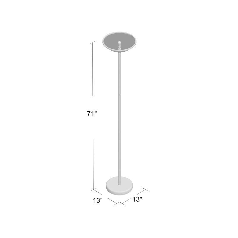 Lampe torchère sur pied 71 ", Acier brossé