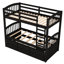 Lit simple superposé au-dessus d'un lit gigogne avec couchette en bois-130040693