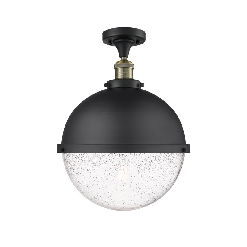 Plafonnier semi-encastré 1 lumière Alique, Ampoule non incluse, Noir mat, H 13,13 po x l 9 po x P 9 po