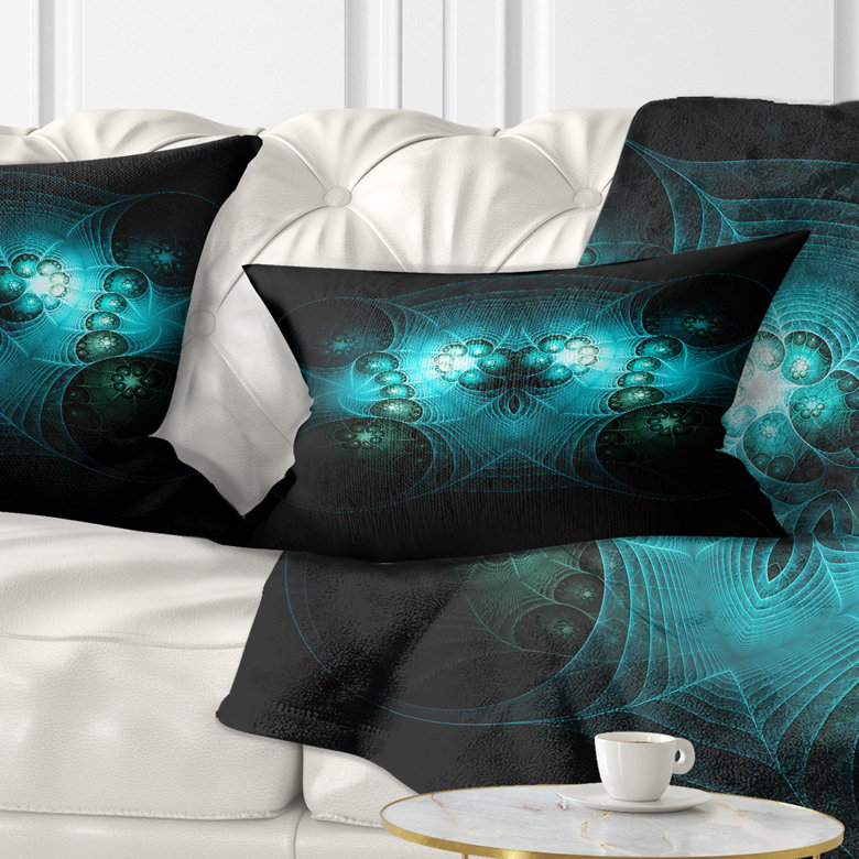 Coussin abstrait imprimé, Bleu / vert