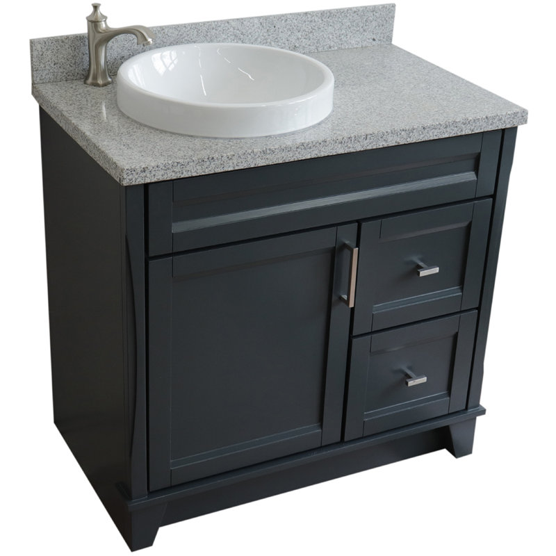 Ensemble de meuble-lavabo simple 37 po Casden, Gris, À entraxe 8 po