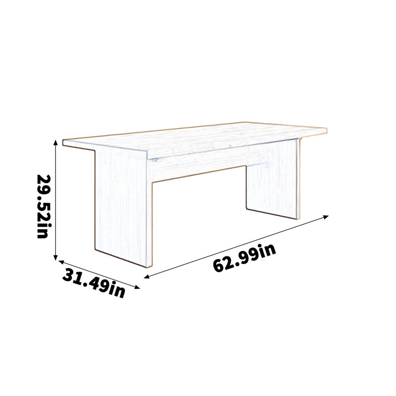Retro-style walnut all-solid wood desk