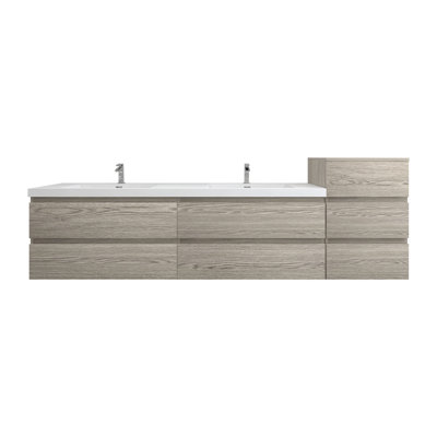 Ensemble de meuble-lavabo mural double 91 po Moreno Bailey