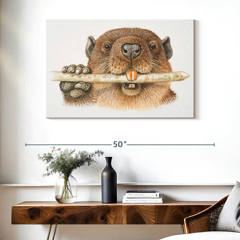 Beaver rongeur rongeant une branche