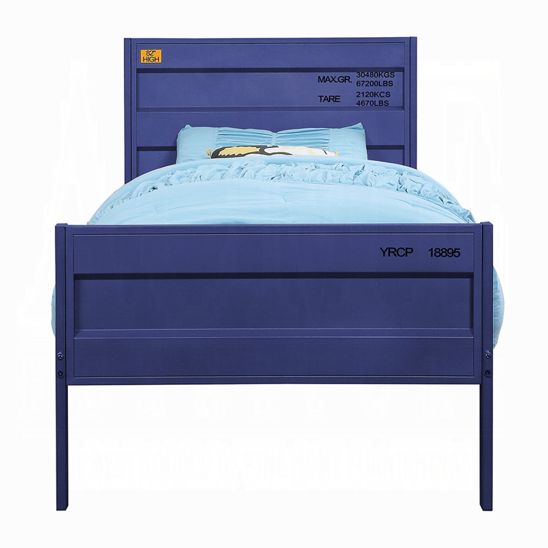 Lit simple Cargo, Bleu, Simple