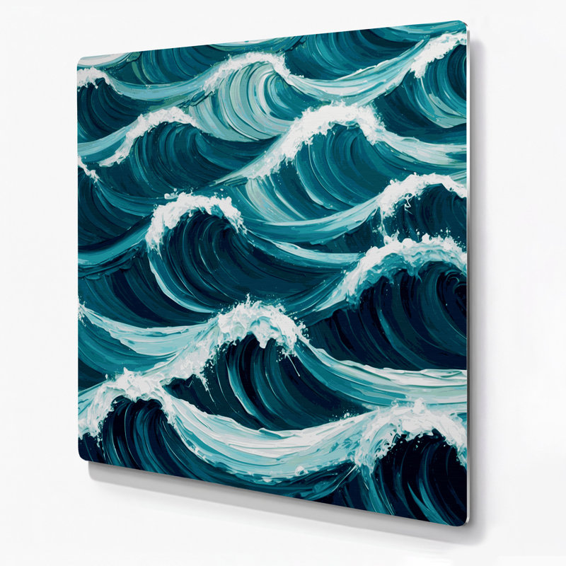 Art mural en métal Coastal Wave, H 12 po x l 12 po