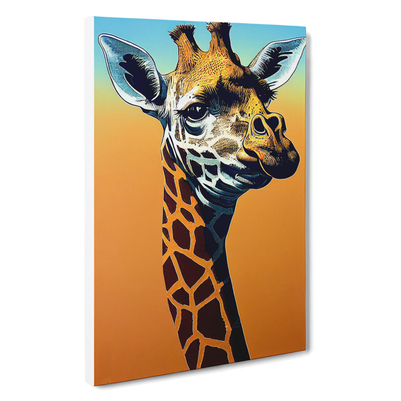Funky Giraffe - Wrapped Canvas, 50cm H x 35cm W x 3cm D