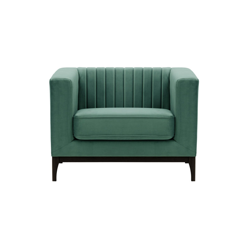 Bullis Velvet Armchair, Azur blue, Black