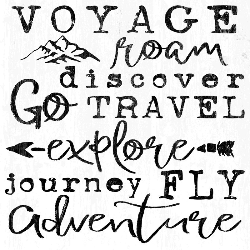 " Travel Words ", 30" H x 30" W  