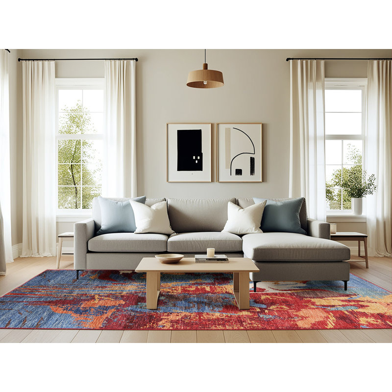 Abstract Indoor Rug, Rectangle 6' x 9'