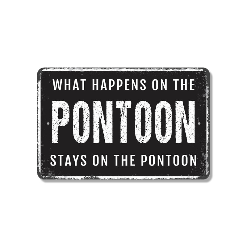 Ce qui se passe sur le ponton reste sur le ponton Panneau en plastique de 8 po x 12 po Secrets anti-éclaboussures durables