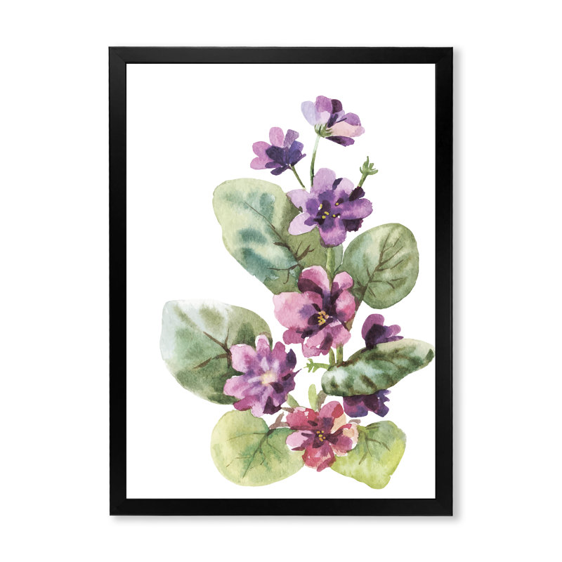 Viola sauvage - fleurs mauves, Cadre photo noir, H 40 po x l 30 po x P 1,5 po