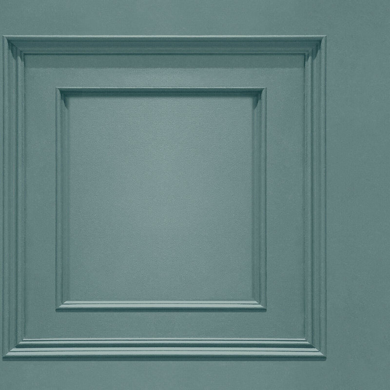 Belgravia Wood Panel Effect Wallpaper Realistic Faux Square Plank Shading Modern, Teal