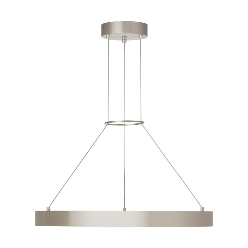 Bodiam 1 - Light LED Chandelier, Satin Nickel, 2" H x 30.4" W x 30.4" D
