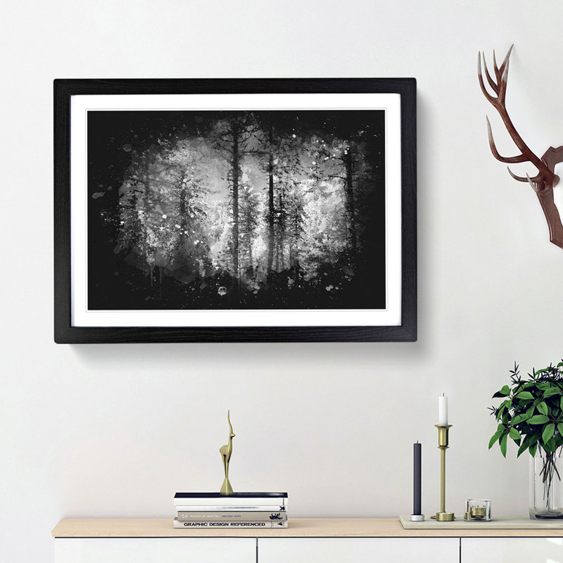Montana Forest - Picture Frame Painting Print, 33cm H x 45cm W x 2cm D, Black Framed