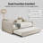 Beige Linen Full Size Daybed with Trundle Upholstered Sofa Bed, Vertical Stripes | 82.5"x58"x30" | Easy Assembly for Bedroom or Living Space-803047738-803047740