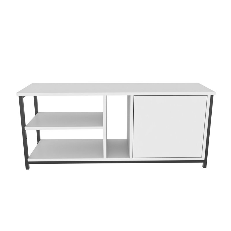 Meuble télé, Blanc/Noir