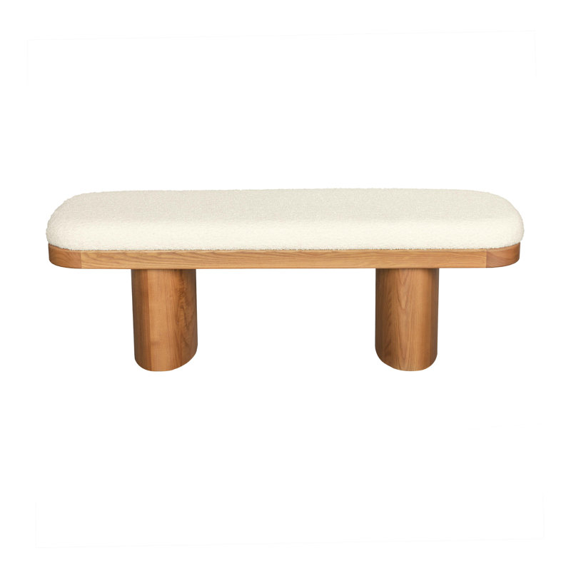 Hilarie 48" Boucle Bench, 16" H x 48" W x 16.5" D
