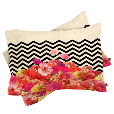 Bianca Green Chevron Floral 2 Pillowcase