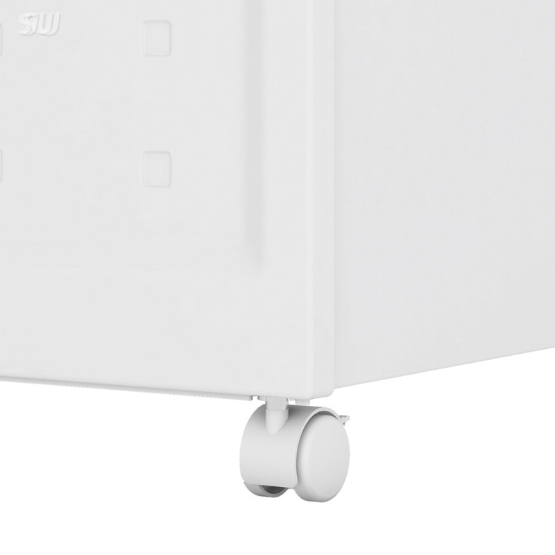 Set Of 2 Collapsible Stackable Rolling File Boxes With Lids And 10 Hanging Files, Portable Plastic Storage Organizer For Home Or Office