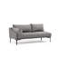 Stylish Corner Sofa with Beech Wood Frame & Black Metal Legs, Grey 100% Polyester Upholstery, 100% Dry-Cleanable Fabric | Dimensions: 100.4 x 59.1 x 25.6 in | Includes 2 Cushions, Perfect for Industrial & Scandinavian Decor-1487105160-1487105161